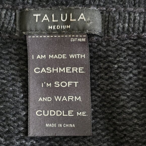 Talula Cardigan Womens M Gray Shawl Collar LS Button Wool Cashmere Angora Blend - Picture 3 of 16